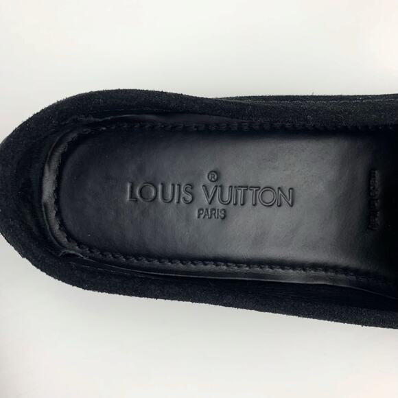 Louis Vuitton Monte Carlo Black Suede Moccasins Driving Shoes Womens 37.5 US 7.5 - Picture 4 of 13
